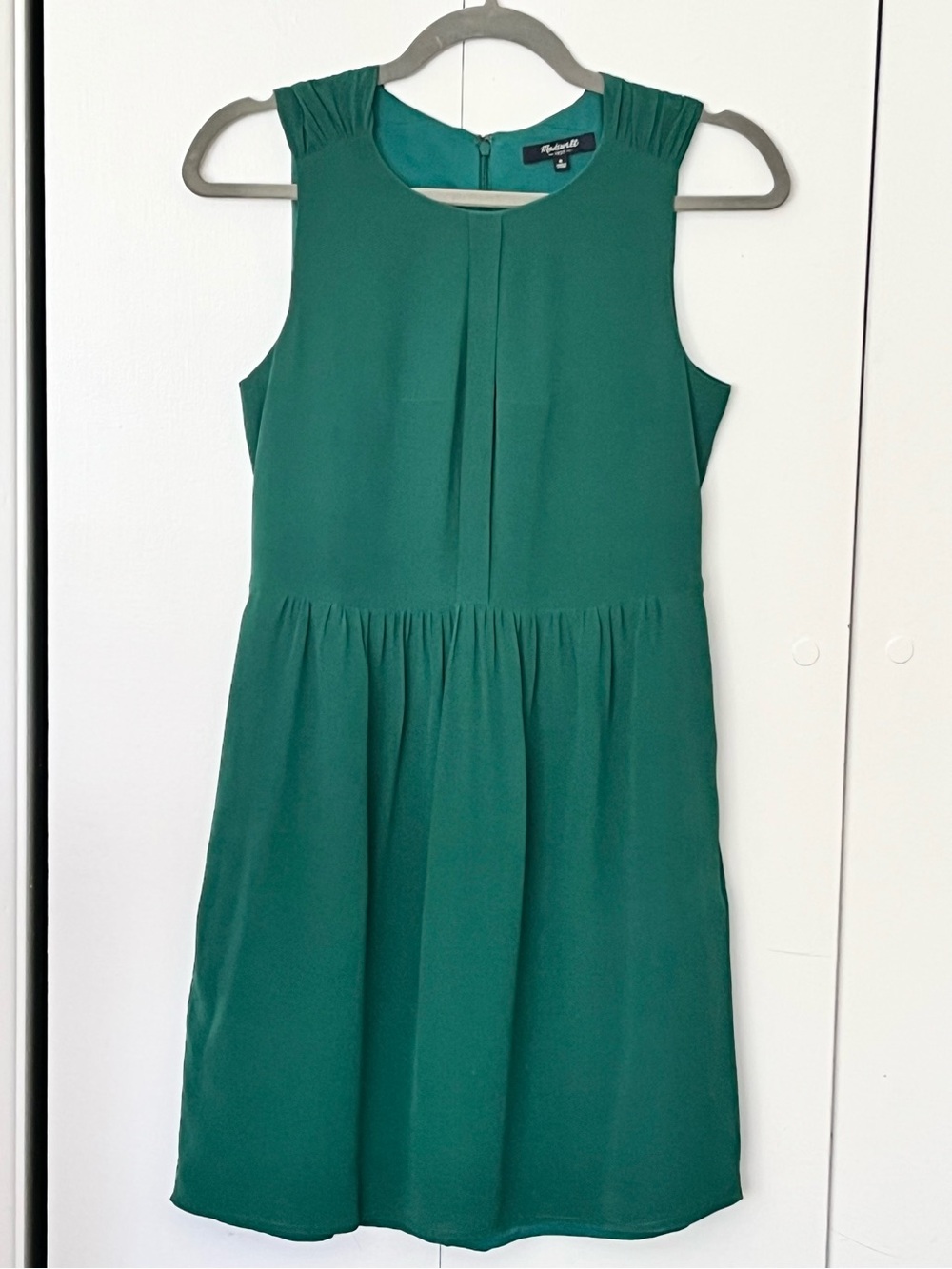 Madewell Emerald Green Sleeveless Silk Mini Dress Size 0